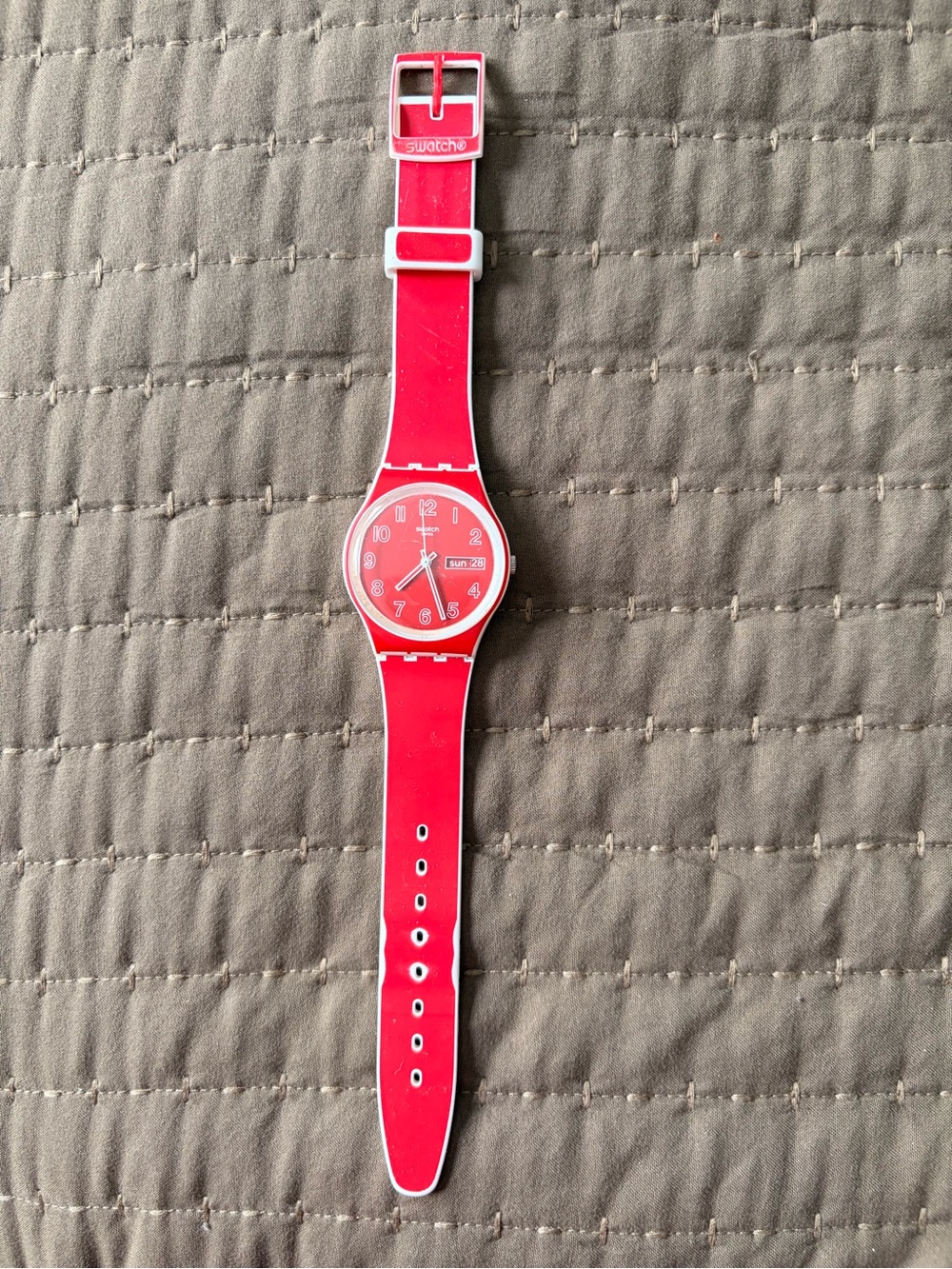 Swatch Red Silicone Analog Watch - Bright Red